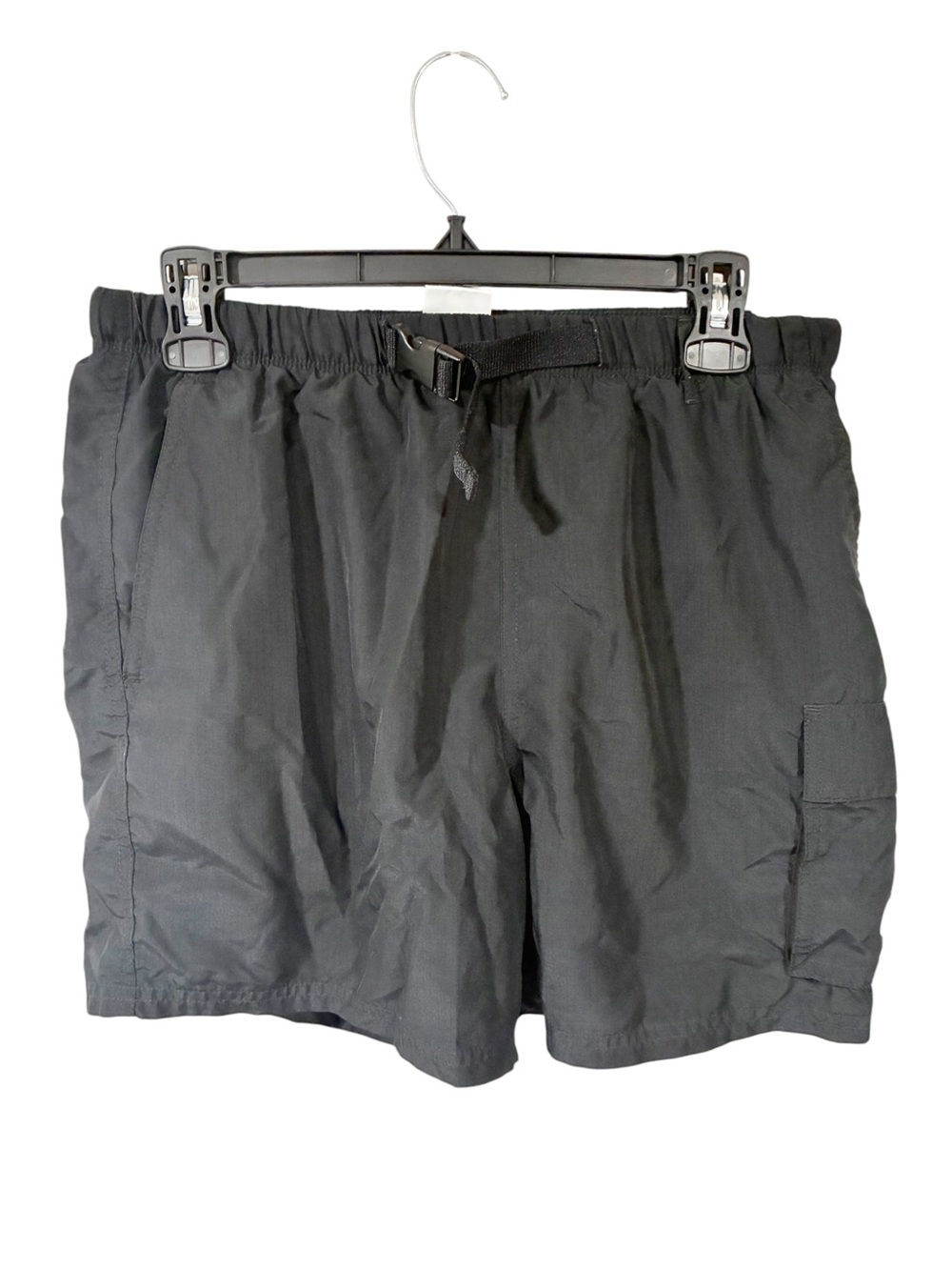 Nike Black Nylon Waist Belt Cargo Pocket Athletic Shorts Size Medium
